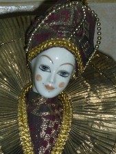 SUPERBE POUPEE EN PORCELAINE FIGURINE CARNAVAL DE VENISE DE 45 CM VENICE DOLL