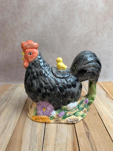 Théière poule sur son - , en
