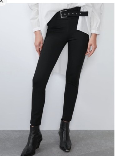 Zara black belted legging - , size