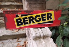 ANCIENNE TÔLE PUBLICITAIRE SERIGRAPHIEE "BERGER"