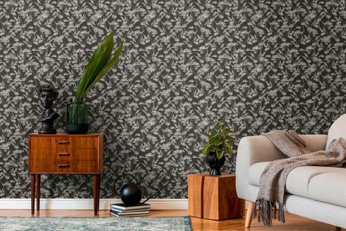 Papier peint moderne floral - papier,