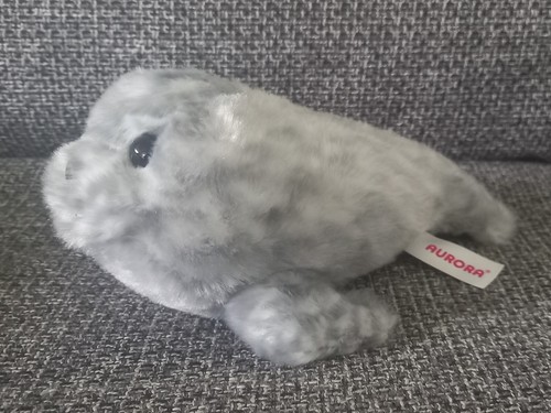 Peluche phoque blanc gris - a9,