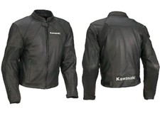 KAWASAKI Veste de Motard en Cuir Veste en Cuir de Moto Veste en Cuir Motard 54