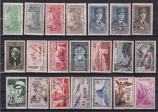 Colonies françaises ALGERIE années 1940-1950 LOT DE 21 TIMBRES N* et N** AL16