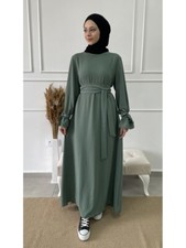 abaya   jazz robe  caftan femme  Jilbab Kaftan maxi islamique Dubaï  vert d'eau