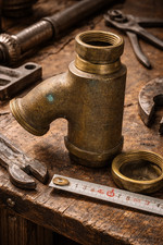 Ancien siphon de lavabo en