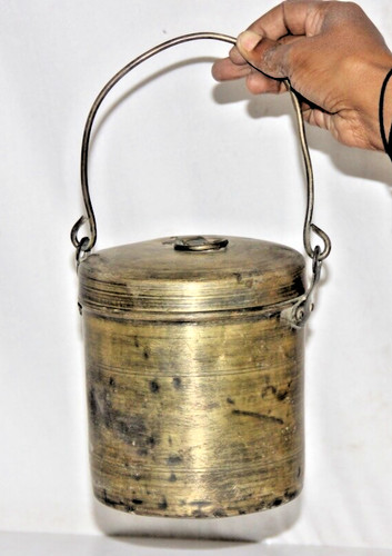 Antique brass pot - en, ou