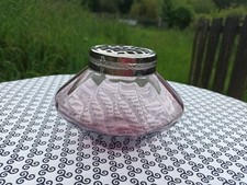 Ancien pique-fleurs en verre mauve années 1920/1950
