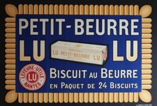 "PETIT-BEURRE LU" Affiche originale entoilée  Litho 1910  129x185cm