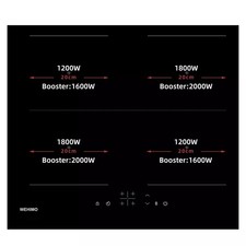 Induction hob self-sufficient 60cm 6.8kW 4 zones 9 levels timer induction hob