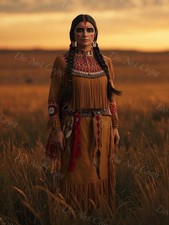 Photo A4 Lakota Sioux – portrait féminin avec peinture rouge – 1216