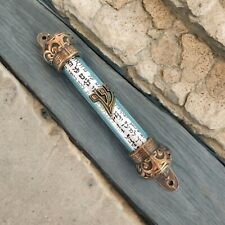 Porte Mezouza et rouleau, cadeau Judaica Israel - Parchemin des Écritures non...