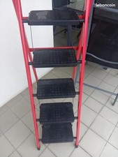 Échelle Métallique Robuste 5 Marches  Pieds en Caoutchouc Antidérapant