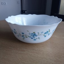 Grand Saladier Arcopal Français Modèle Myosotis Véronica TBE