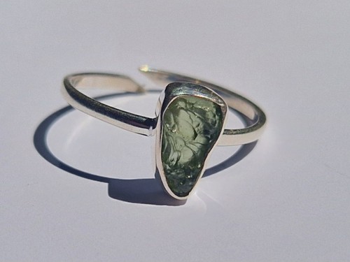 Bague moldavite véritable - en,