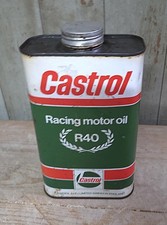 Ancien bidon 1L CASTROL R40 daté de 1948  - Huile déco garage industriel