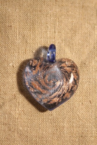Pendentif verre coeur - pendentif, en