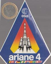 Autocollant. Aérospatiale. Espace. ARIANE 4 - ESA