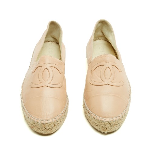 Chanel espadrilles cuir rose - espadrilles,