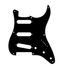 Pickguard Noir/Blanc/Noir 3 ply 8 trous pour Stratocaster style 57-62's