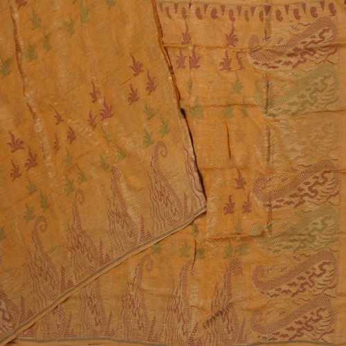 Saris vintage jaune moutarde - saris,