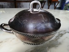 SOUPIÈRE LÉGUMIER  US NAVY MARINE USN EN METAL ARGENTE OFFICIER ANCRE DE MARINE