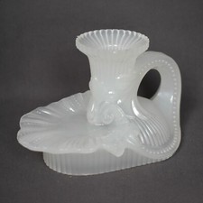 Bougeoir Ancien Verre Opalin
