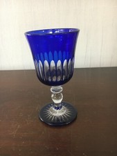Verre calice doublé bleu en cristal doublé NO Baccarat