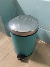 Poubelle À Pédale Salle De Bain Infinity Satin 3L Bleu Menthol H26 cm Home Bain