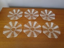 6 Petites Assiettes dessert / amuses bouches  En Verre Perlé Art Déco