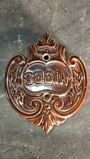 Blason  poêle à bois Godin 14cm  grand modèle 3721 A  BRUN MAJOLIQUE TBE