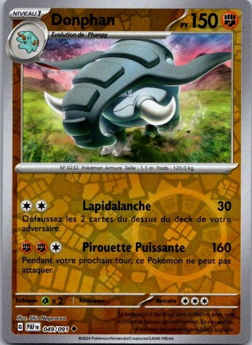 Carte pokémon donphan 049 - donphan, 049/091