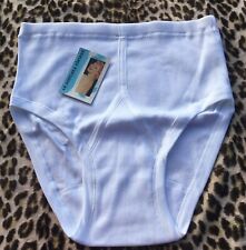 VINTAGE 1980s MEN Y-FRONT BRIEF~ WHITE COMBED RIBBED COTTON ~MADE IN ITALY~NEW~L