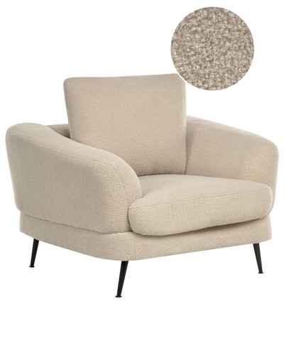 Fauteuil tissu bouclé - fauteuil,