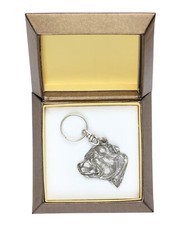 Staffordshire Bull Terrier, Staffie III - Pendentif argenté avec un chien dans u