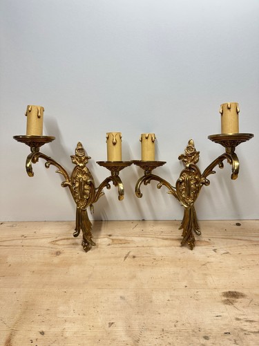 Paire applique bronze à - d'applique,