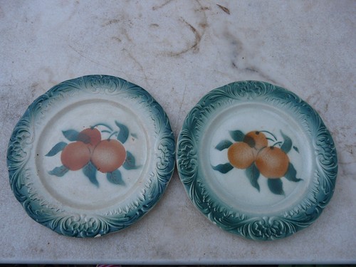 Assiettes décor fruits - de,