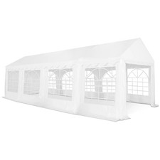 Tente de réception 4x8 M barnum PE 180gr/m² chapiteau blanc 40 personnes