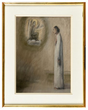 NOEL FEUERSTEIN (1904-1998) BELLE SCENE ANIMEE SYMBOLISTE VERS 1950 (66)