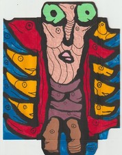 art brut art singulier outsider art - Pierre Albasser -1 dessin original de 2025