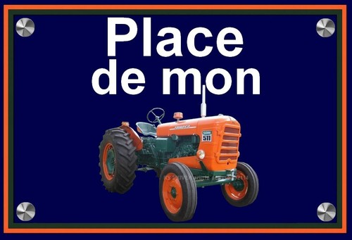 Plaque place mon tracteur - plaque, "