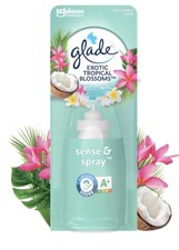 *LOT DE 3* GLADE exotic tropical blossoms Recharge diffuseur Sense & spray 18ml