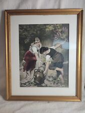 Tableau soie tissée Neyret d'après Mugnier "à la source" couleur