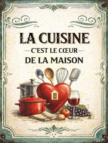 Plaque cuisine rétro - , –