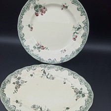 CHOISY-LE-ROI / HB - 2 PLATS EN FAÏENCE POLYCHROME Modèle PIERREFONDS 