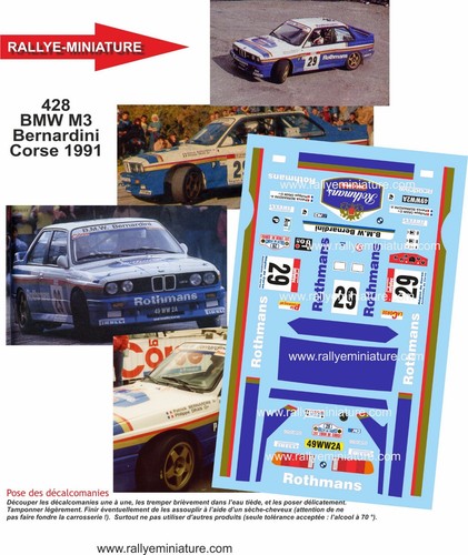 Decals ref 0428 bmw - 1/43, m3