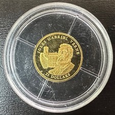 MEDAILLE OR - Liberia - 25 dollars 2004 Jules Verne - sous capsule