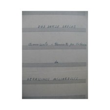 MILIARESSIS Gerassimos 2 Danze Greche Manuscrit Guitare 1957