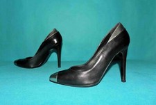 escarpins BARBARA BUI en cuir noir et argent  p 35,5 fr