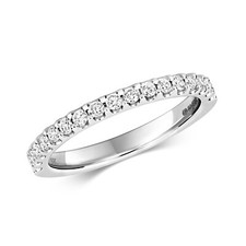 Bague Femme Semi Pavée Or Blanc 9 k/carat et Diamant 0.32 Carat